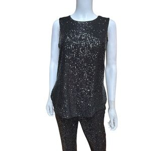 DKNY Black Sequin Sleeveless Top, NWT, S